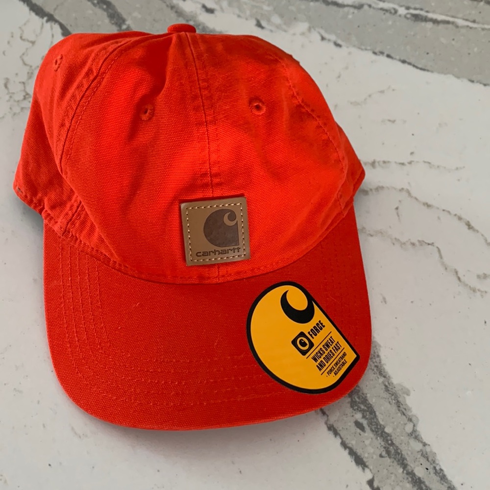 NWT Carhartt Force sweatband orange adjustable cap.